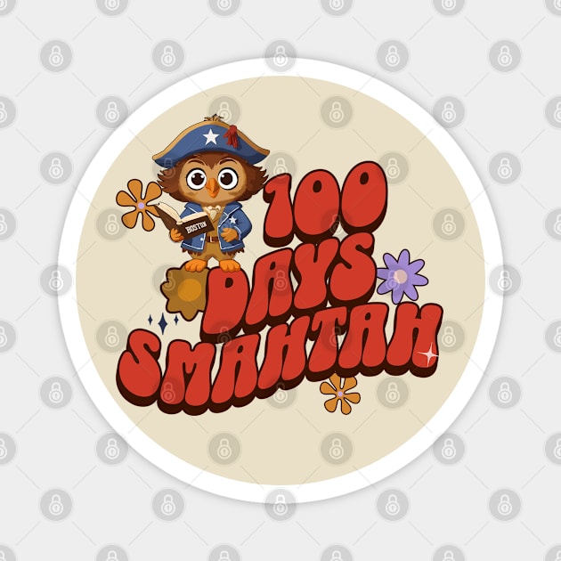 100 Days Smahtah - Patriot Owl Edition Magnet by Blended Designs